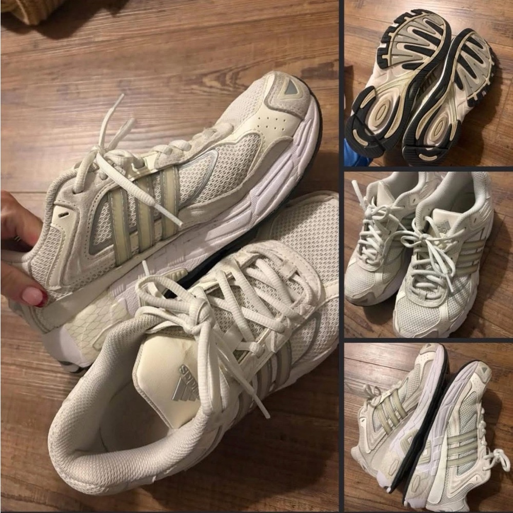 adidas Women’s Athletic Sneakers in Cream and White